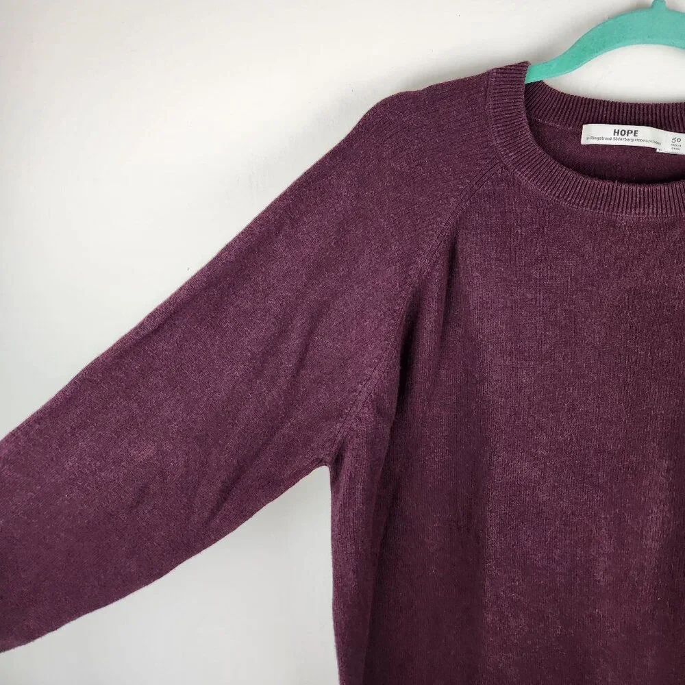 HOPE Stockholm Unisex Knit Crewneck Rule Sweater Burgundy sz 50 (US L)